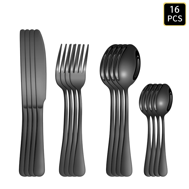 4/6/16/24pcs Black Stainless S - đánh giá và giá Kitchen Gadgets Gold